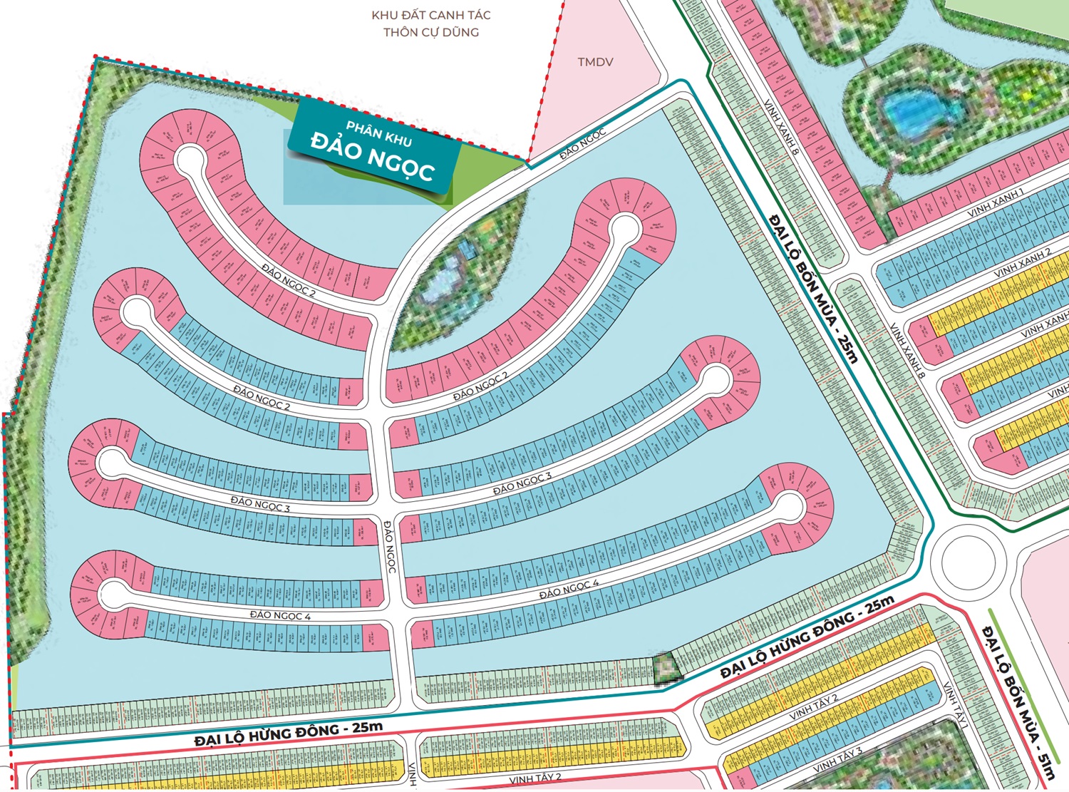 Mặt bằng phân khu Đảo Ngọc