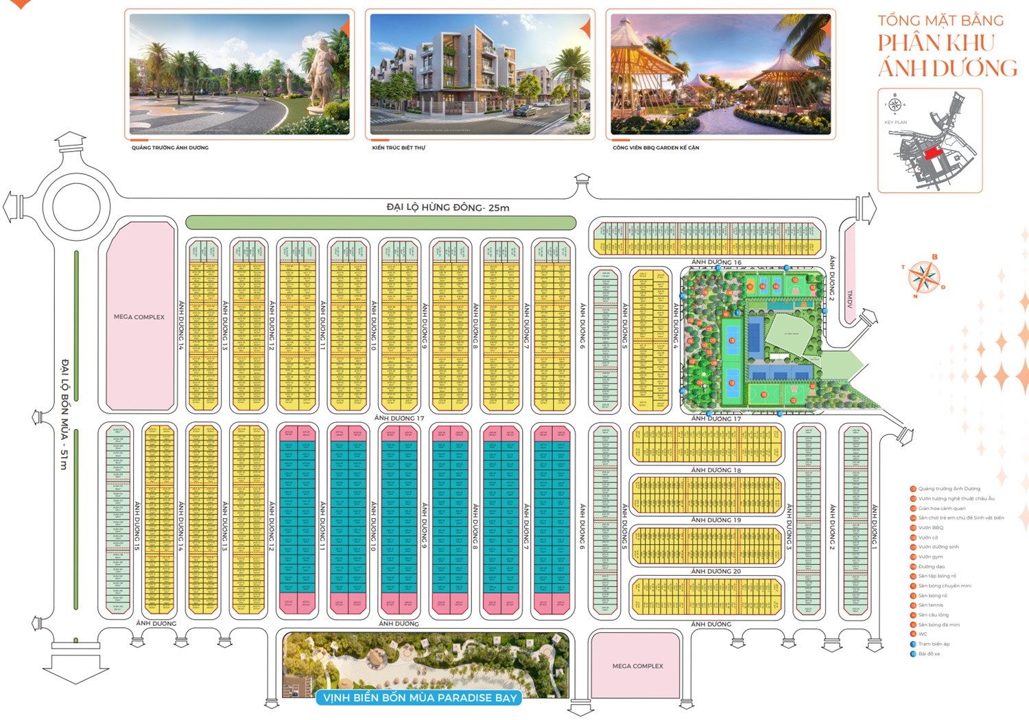 Mặt bằng phân khu Ánh Dương