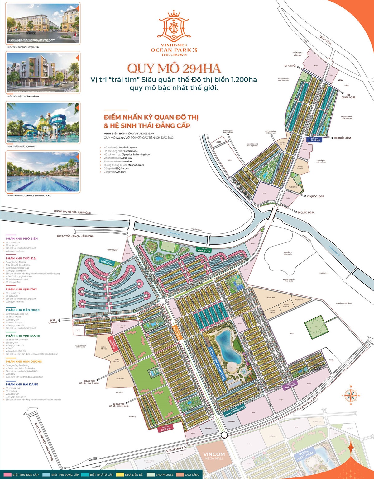 Mặt bằng tổng thể Vinhomes Ocean Park 3 The Crown
