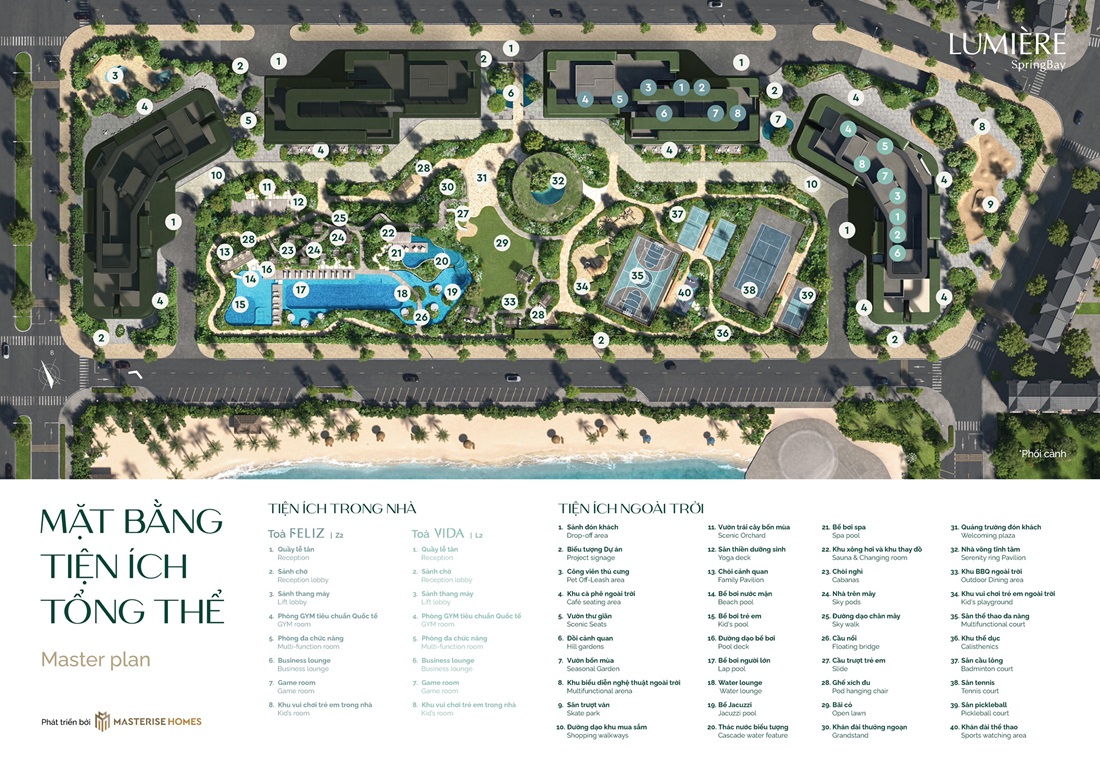 Bản đồ tiện ích LUMIÉRE SpringBay – Lumi Vinhomes Ocean Park 2 Hưng Yên