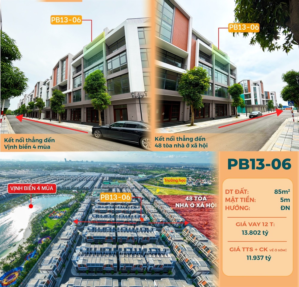 Bán liền kề Phố Biển 13 căn 06 Vinhomes Ocean Park 3 The Crown Hưng Yên
