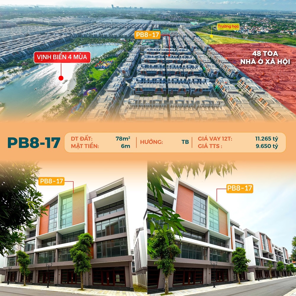 Bán liền kề Phố Biển 8 căn 17 Vinhomes Ocean Park 3 The Crown Hưng Yên