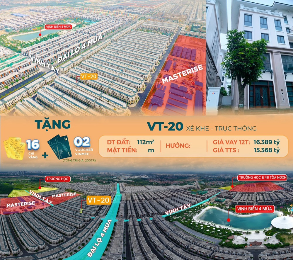 Bán liền kề Vịnh Tây 20 Vinhomes Ocean Park 3 The Crown Hưng Yên