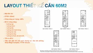 Layout Thiết kế căn 60m2 phân khu Thời Đại