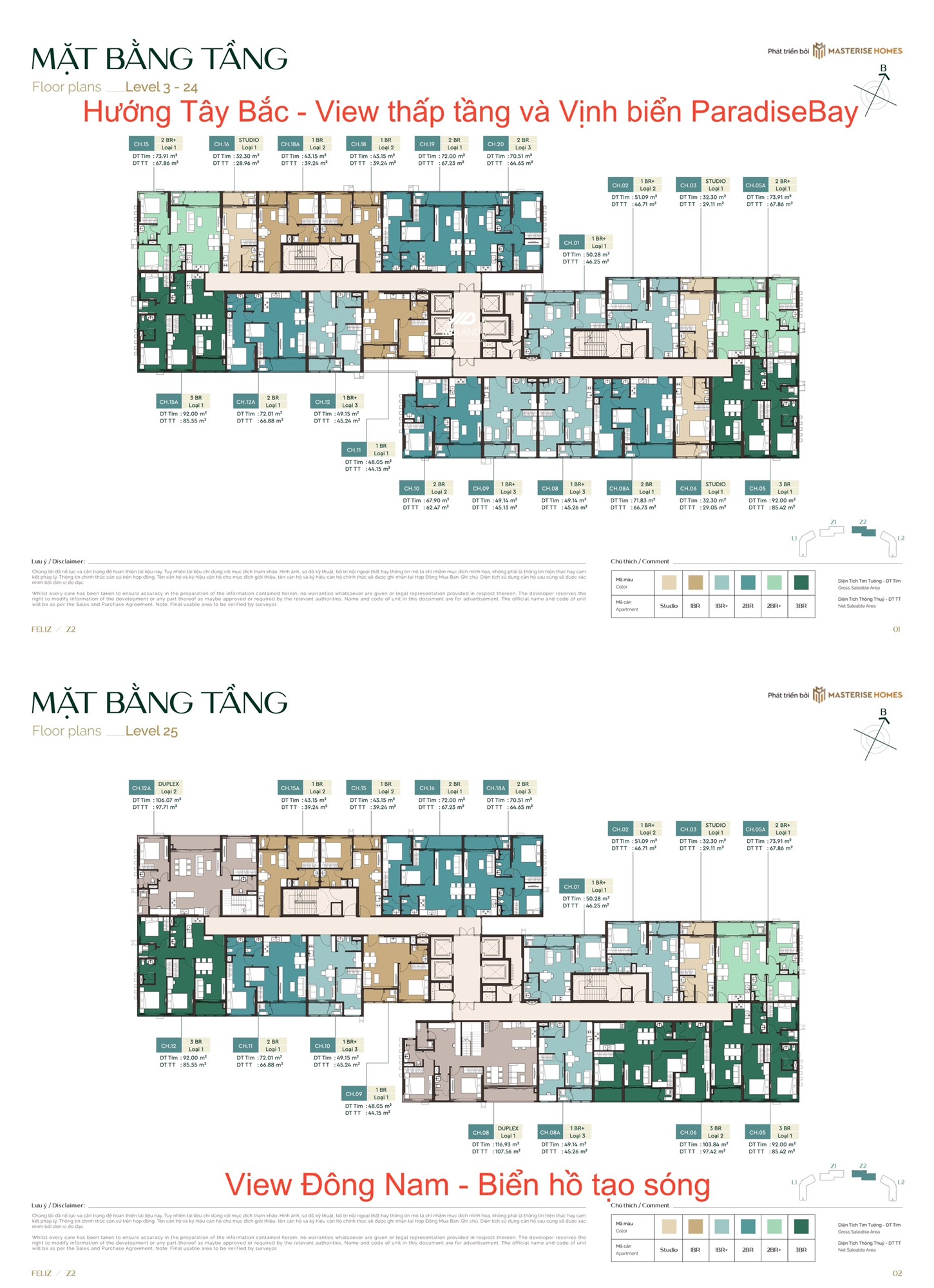 Mặt bằng tòa Feliz Z2 LUMIERE SPRING BAY OCEAN PARK 2