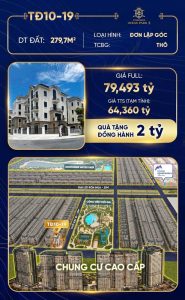 BIỆT THỰ ĐƠN LẬP GÓC THỜI ĐẠI 10 CĂN 19 CÓ 3 MẶT TIỀN VIEW VƯỜN HOA VÀ CHUNG CƯ CAO CẤP; VIÊN KIM CƯƠNG ĐẮT GIÁ NHẤT PHÂN KHU THỜI ĐẠI