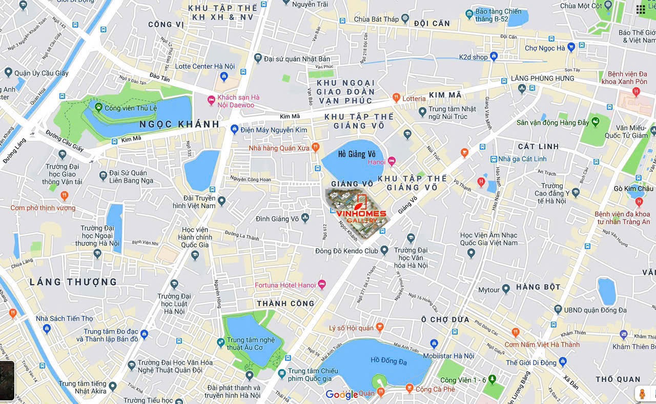 Vị trí Vinhomes The Gallery - Vinhomes 148 Giảng Võ Ba Đình
