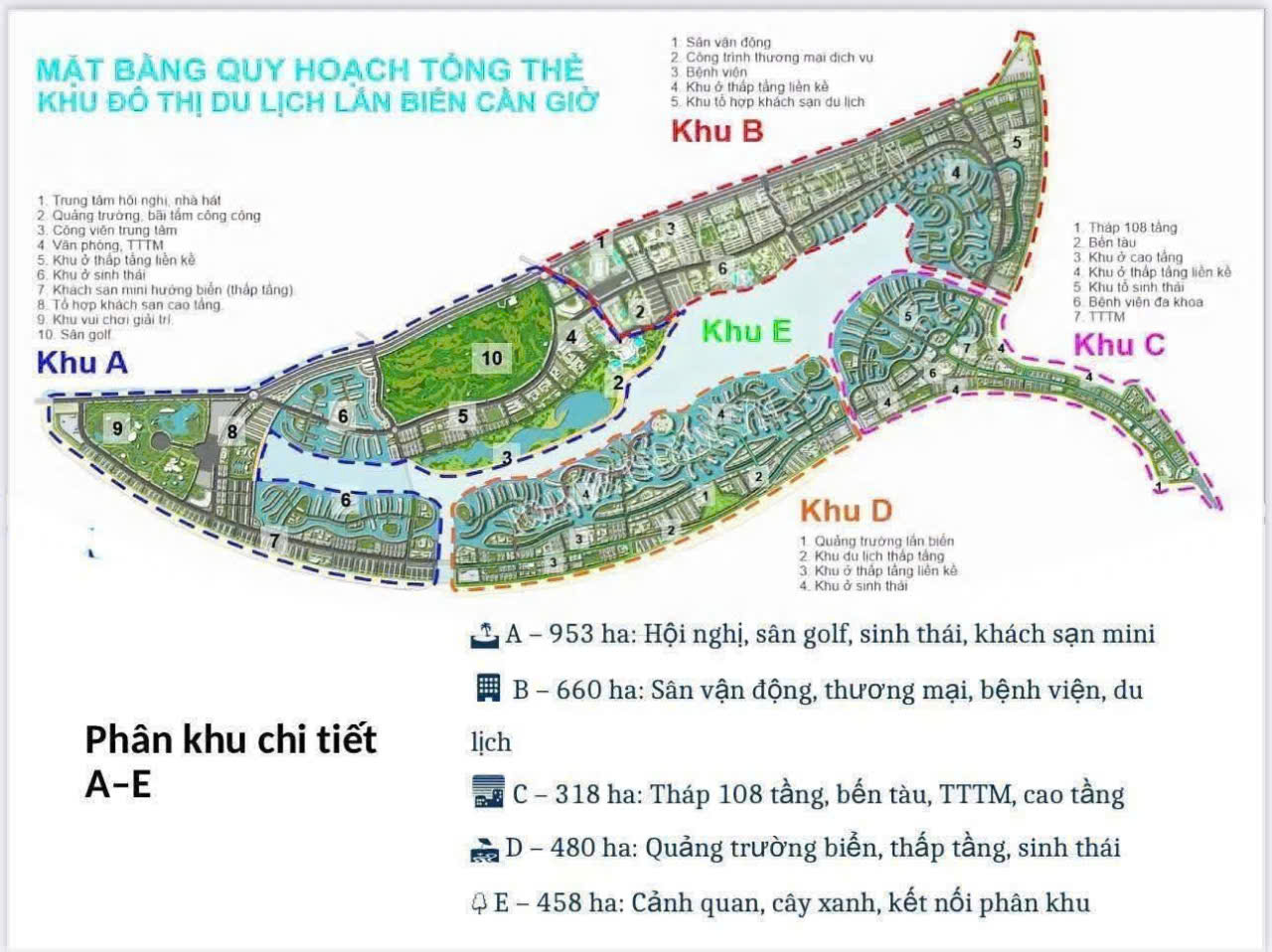 Mặt bằng sơ đồ phân khu du lịch Vinhomes Cần Giờ - Vinhomes Green Paradise