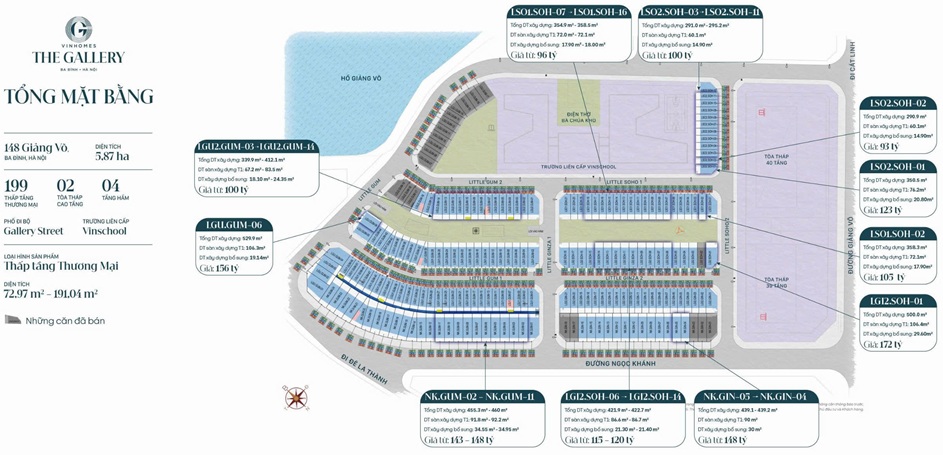 Giá bán Vinhomes The Gallery 148 Giảng Võ Ba Đình Hà Nội – Biểu tượng thượng lưu giữa lòng Hà Nội