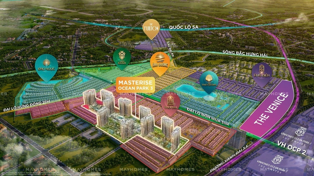 Phối cảnh căn hộ chung cư masterise vinhomes ocean park 3 the crown OCean city Hưng Yên