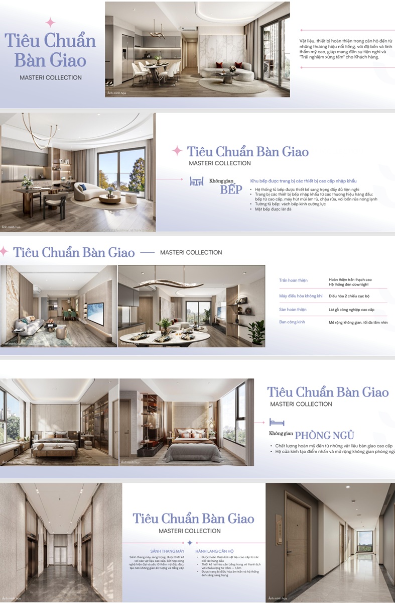 Tiêu chuẩn bàn giao Tòa Spark Masteri Era Landmark Vinhomes Ocean Park 3 The Crown Hưng Yên