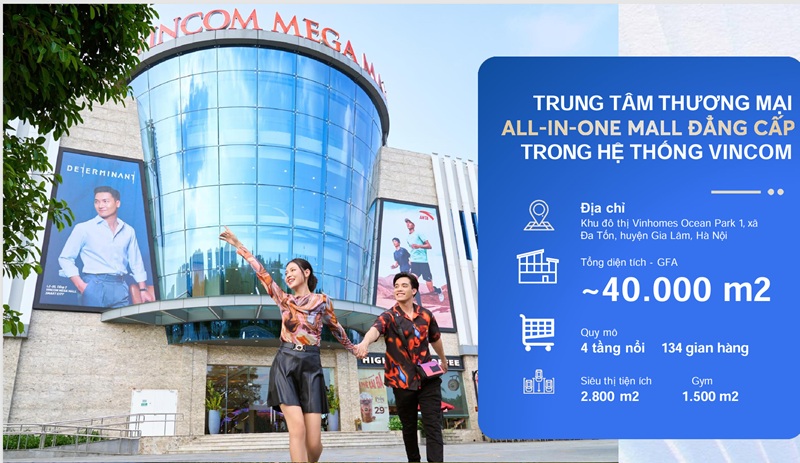 Cho thuê trung tâm thương mại Vincom Mega Mall Vinhomes Ocean Park 1 Gia Lâm