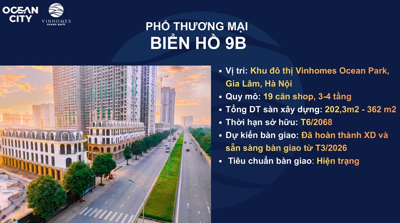 Biển hồ 9B Bất động sản thương mại Vinhomes Ocean Park 1