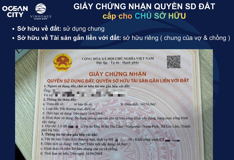 Pháp lý Bất động sản thương mại Vinhomes Ocean Park 1