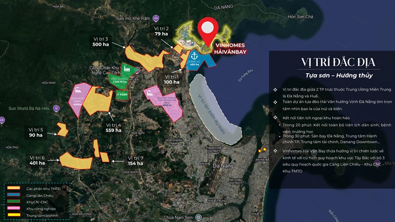 Vị trí Vinhomes Hải Vân Bay Đà Nẵng Công ty CP Vinpearl – thuộc Tập đoàn Vingroup, Vinhomes