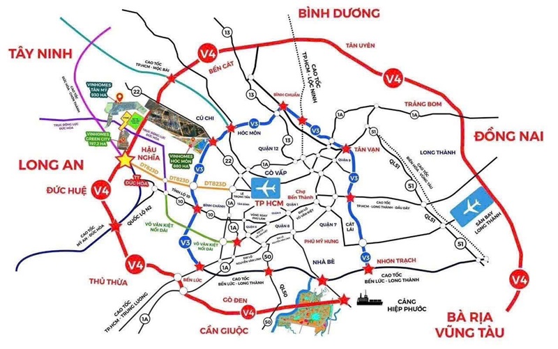 Vị trí kết nối Vinhomes Hóc Môn