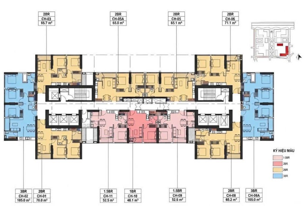 Mặt bằng căn hộ Masteri Cao Xà Lá