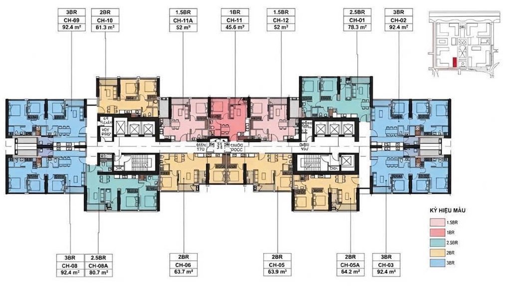 Mặt bằng chung cư Masteri Cao Xà Lá