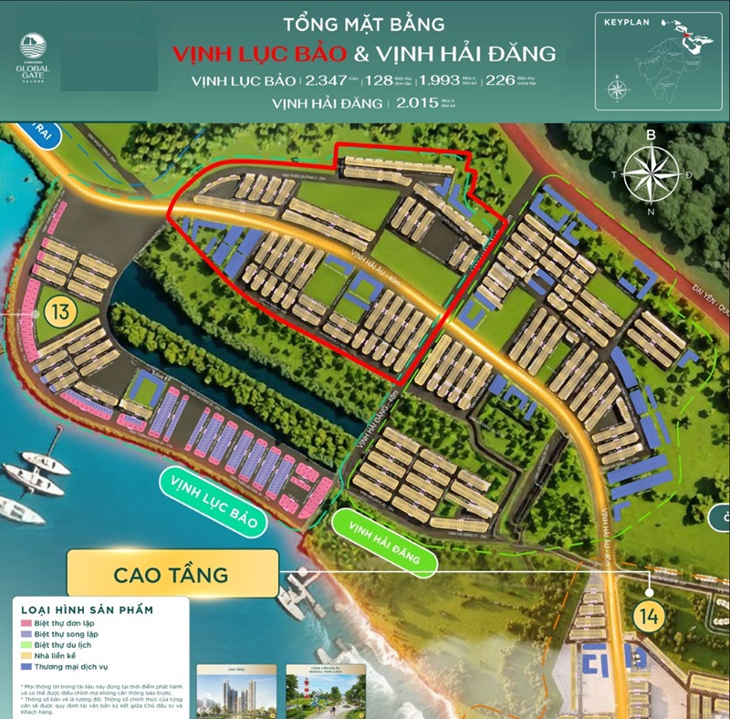 Phân khu Vịnh Lục Bảo, phân khu Châu Mỹ KĐT Vinhomes Global Gate Hạ Long Quảng Ninh