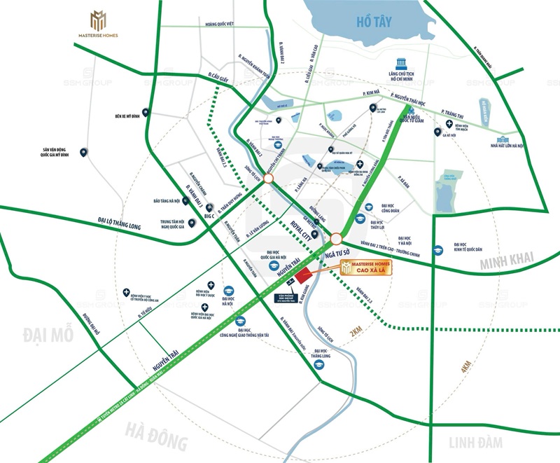 Vị trí căn hộ chung cư Masterise Nguyễn Trãi Thanh Xuân Hà Nội
