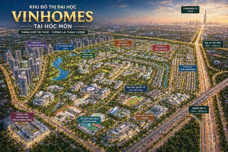 Khu đô thị Vinhomes Sài Gòn Park Hooc Môn Hồ Chí Minh mở bán