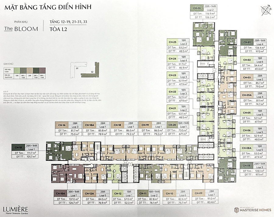 Mặt bằng điển hình - L2 mở bán