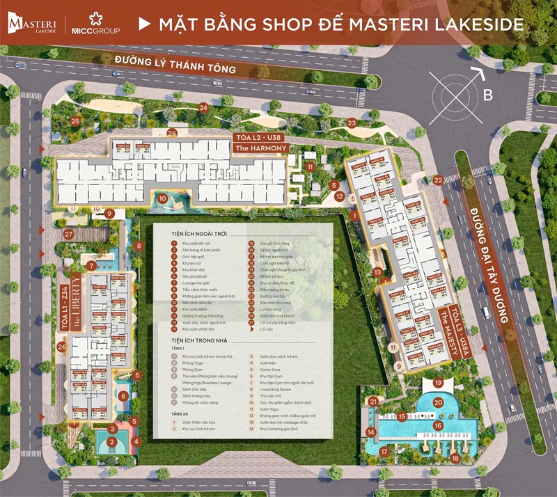 Shop chân đế Masterise Lake Side tại KĐT Vinhomes ocean Park 1 Gia Lâm bán giá rẻ
