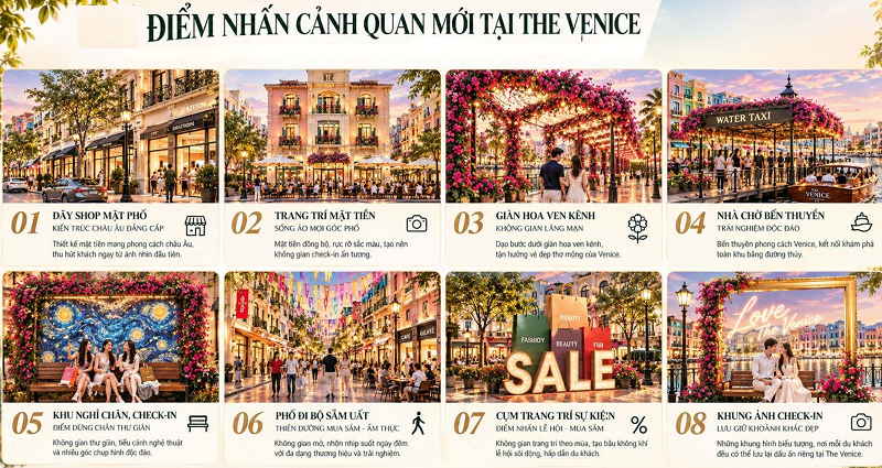 Điểm nhấn cảnh quan The Venice Outlet District
